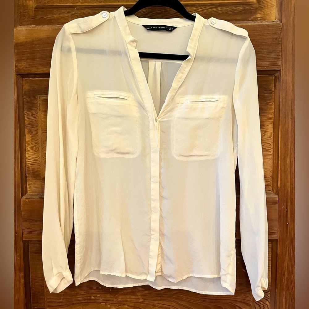 Zara Size Small Cream Blouse